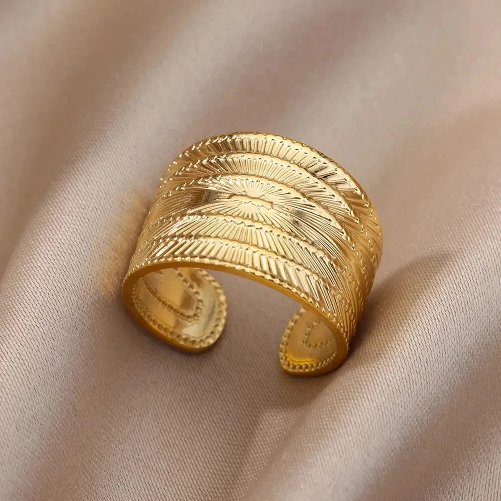Bagues en acier inoxydable 316L pour femmes, couleur or, ne se décolore jamais, bagues classiques de luxe, bagues de couple de mariage, bijoux, livraison gratuite