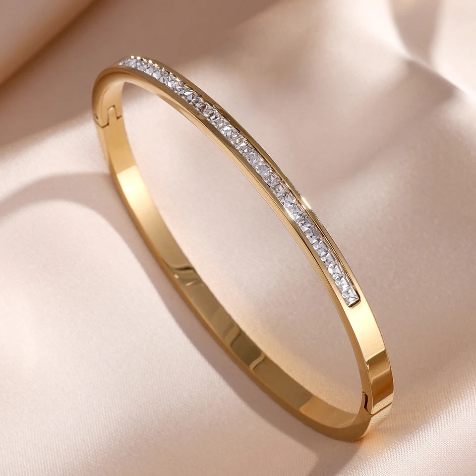 Éclat Précieux — Bracelets Empilables en Acier Inoxydable