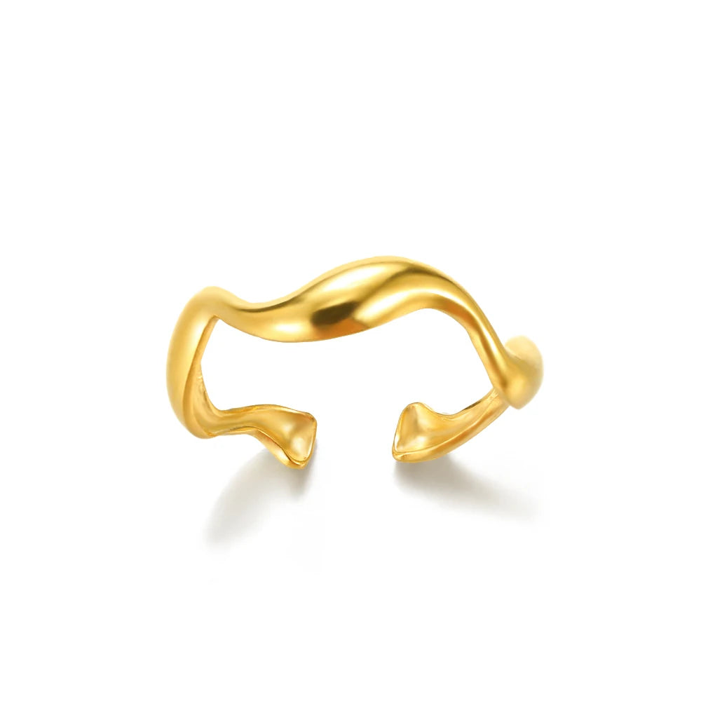 Bagues en acier inoxydable 316L pour femmes, couleur or, ne se décolore jamais, bagues classiques de luxe, bagues de couple de mariage, bijoux, livraison gratuite