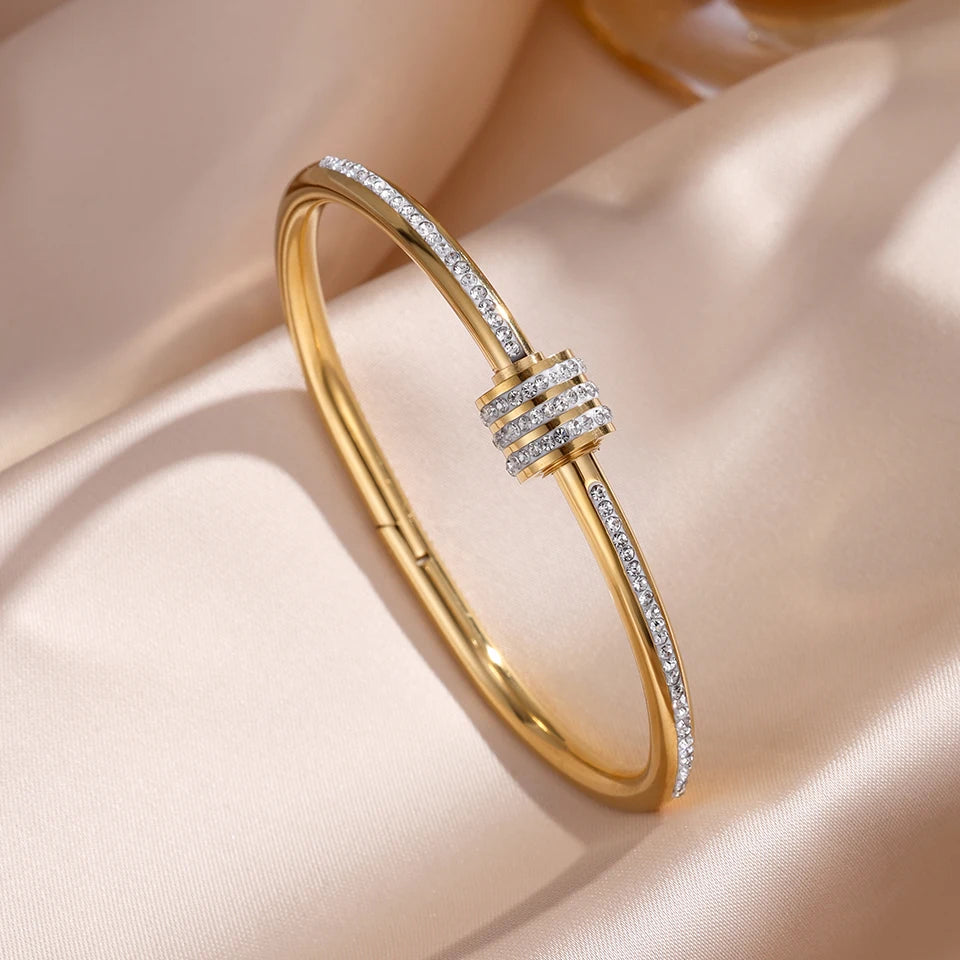 Éclat Précieux — Bracelets Empilables en Acier Inoxydable