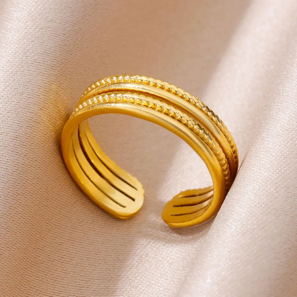 Bagues en acier inoxydable 316L pour femmes, couleur or, ne se décolore jamais, bagues classiques de luxe, bagues de couple de mariage, bijoux, livraison gratuite