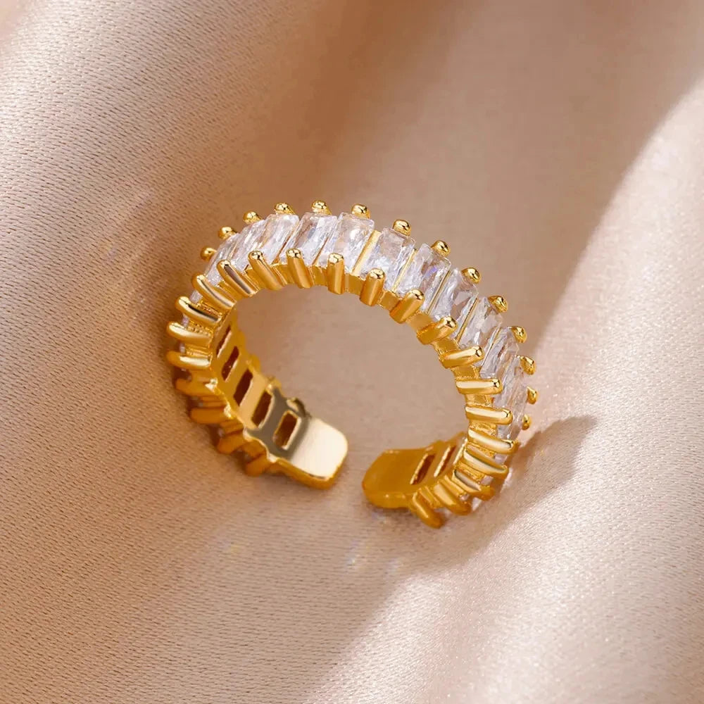 Bagues en acier inoxydable 316L pour femmes, couleur or, ne se décolore jamais, bagues classiques de luxe, bagues de couple de mariage, bijoux, livraison gratuite
