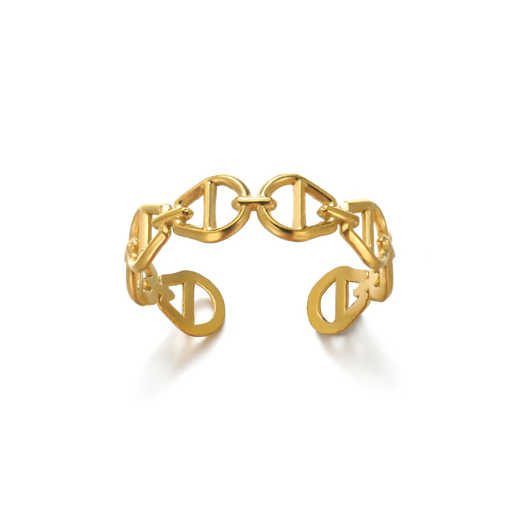 Bagues en acier inoxydable 316L pour femmes, couleur or, ne se décolore jamais, bagues classiques de luxe, bagues de couple de mariage, bijoux, livraison gratuite