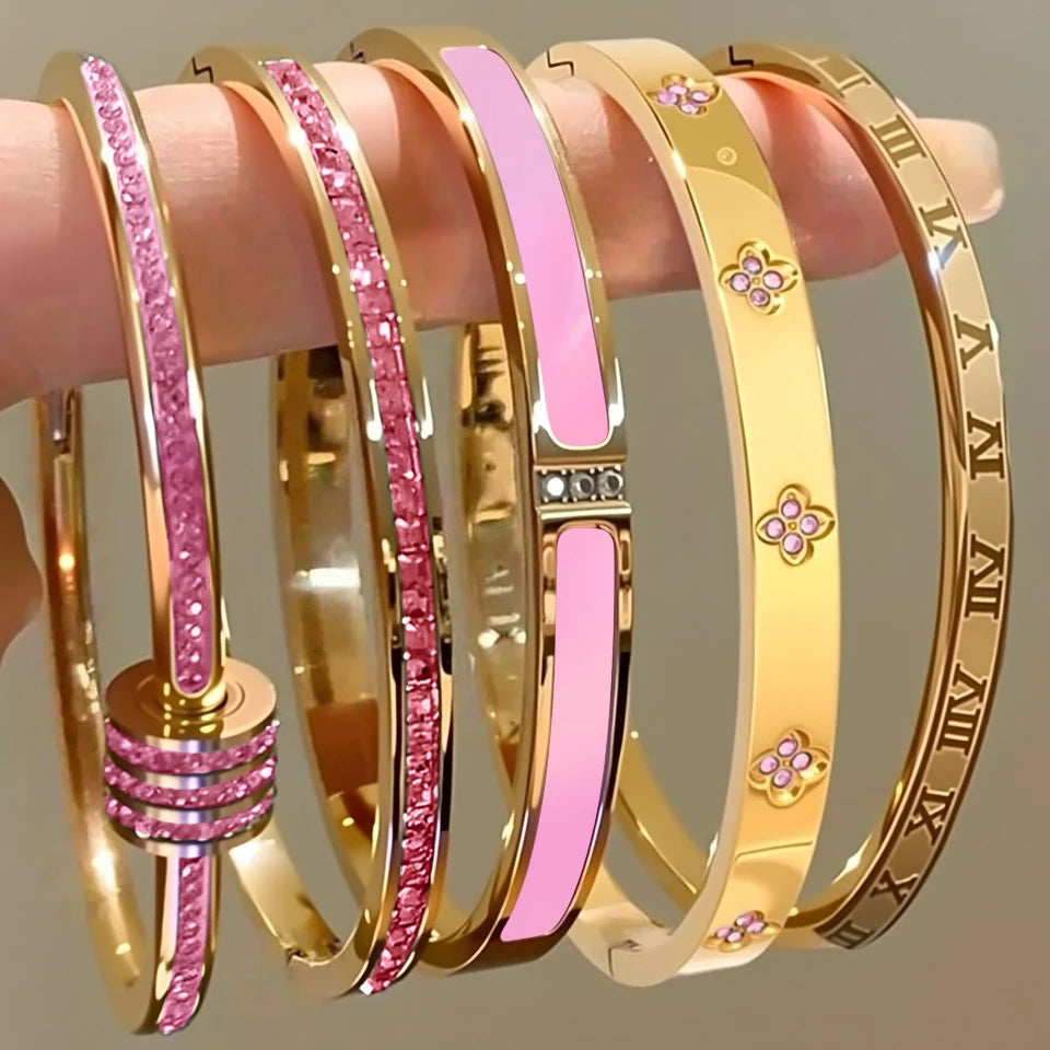 Éclat Précieux — Bracelets Empilables en Acier Inoxydable