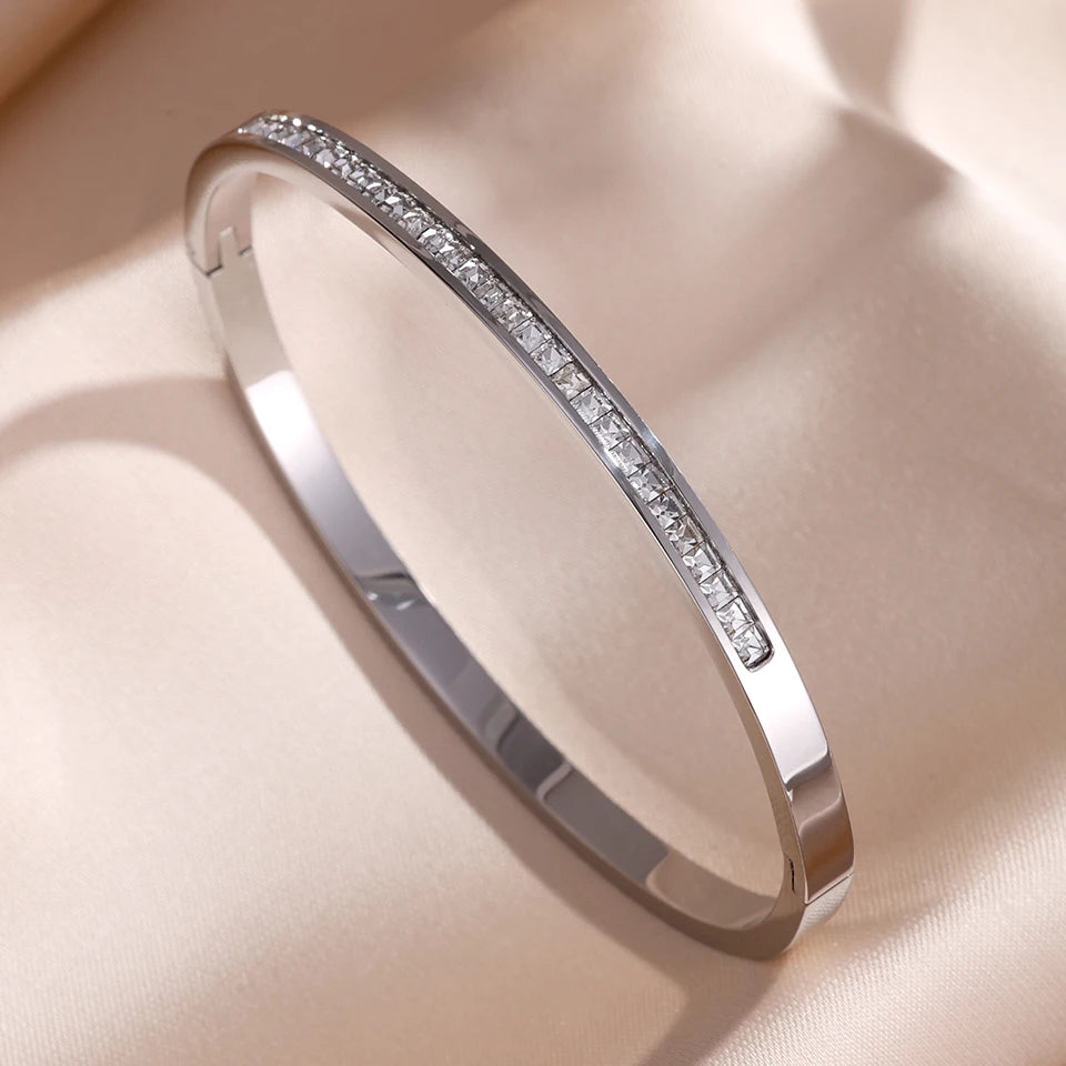 Éclat Précieux — Bracelets Empilables en Acier Inoxydable