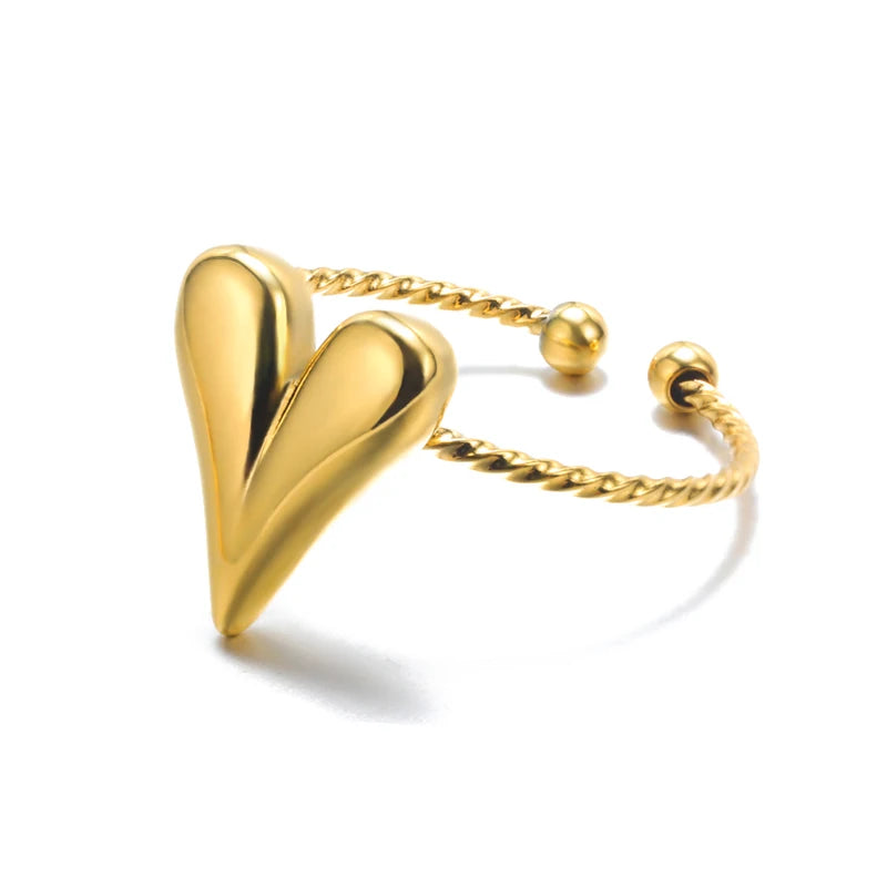Bagues en acier inoxydable 316L pour femmes, couleur or, ne se décolore jamais, bagues classiques de luxe, bagues de couple de mariage, bijoux, livraison gratuite