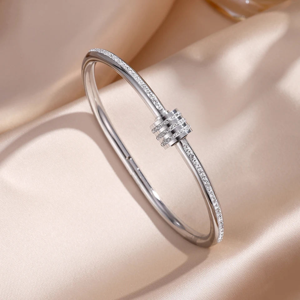 Éclat Précieux — Bracelets Empilables en Acier Inoxydable