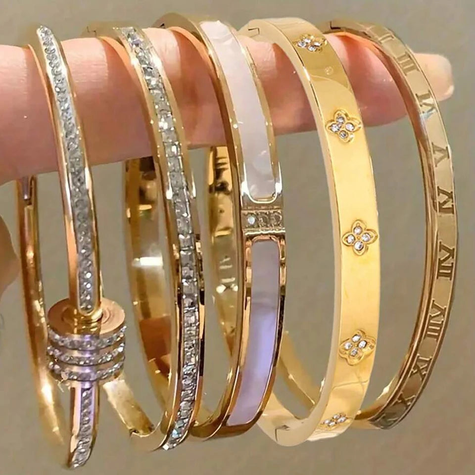 Éclat Précieux — Bracelets Empilables en Acier Inoxydable