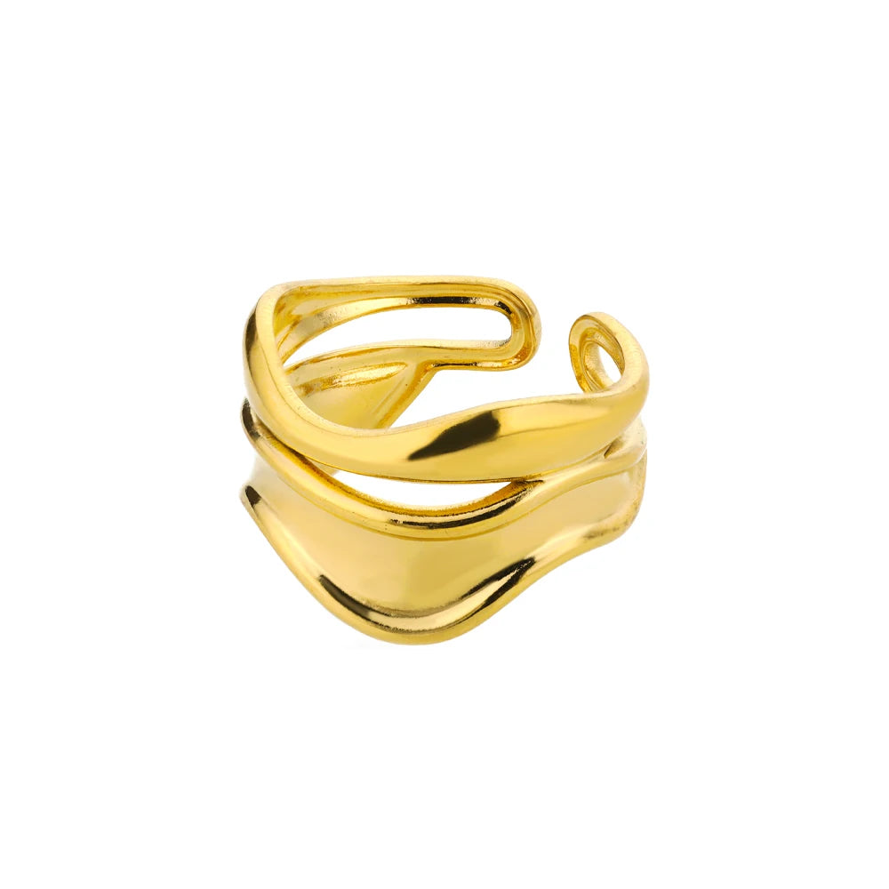 Bagues en acier inoxydable 316L pour femmes, couleur or, ne se décolore jamais, bagues classiques de luxe, bagues de couple de mariage, bijoux, livraison gratuite