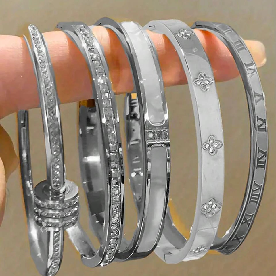 Éclat Précieux — Bracelets Empilables en Acier Inoxydable