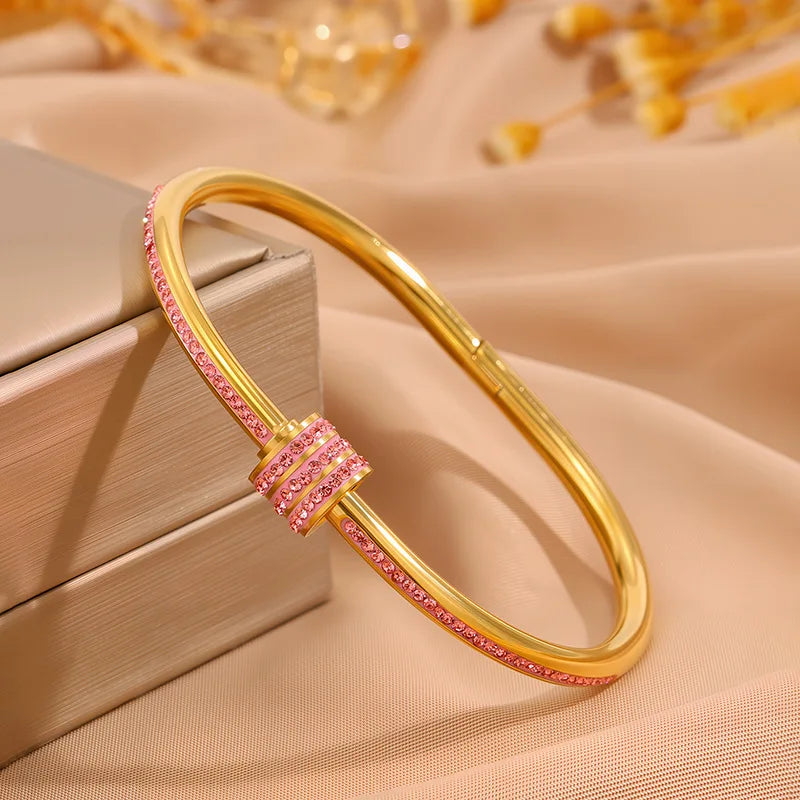 Éclat Précieux — Bracelets Empilables en Acier Inoxydable